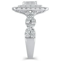 1-Carat T. W. Brilliance bijuterii Fine Smarald tăiat diamant inel de logodna din Aur Alb 10kt, Dimensiune 6