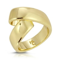 Bijuterii Michelle Campbell inel XO pentru femei, alamă cu suprapunere din aur galben de 14k, Dimensiunea 6