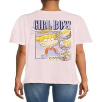 Nickelodeon Rugrats Juniori Fata Boss Fata & Spate Imprimare T-Shirt