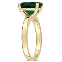 1-Carat T. G. W. a creat Smarald 10kt Aur Galben Solitaire inel de logodna