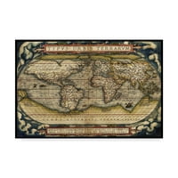 Marcă comercială Fine Art 'World Map 1570' Canvas Art by Vintage Lavoie