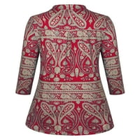 Chama mâneci V gât tunica Topuri pentru femei Paisley imprimate Folwy bluza camasa