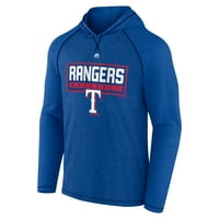 Fanaticii bărbați marca Royal Texas Rangers jos linia Raglan pulover Hoodie