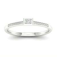 Imperial 1 4CT TDW Printesa diamant 10k aur alb clasic inel de logodna