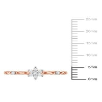 Miabella femei carate TW diamant Rose rodiu placat cu argint floare Cluster promisiunea inel