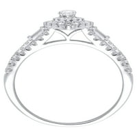 Carat T. W. Brilliance bijuterii Fine Marquise cut diamant inel de logodna din Aur Alb 10kt, Dimensiune 7