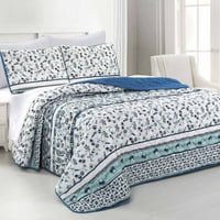 2 PIESE IMPRIMATE REVERSIBILE COVERLET SET BELLEVIEW TWIN