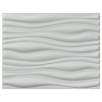 Art3d alb PVC 3D Panou de perete mare val de proiectare 31.5 x24. 6