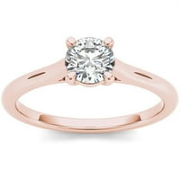 Carat T. W. diamant Solitaire 14kt inel de logodna din Aur Roz