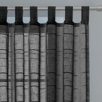 Piloni Țesute Pur Stripe Tab Top Singur Panou Cortina, Negru, 54