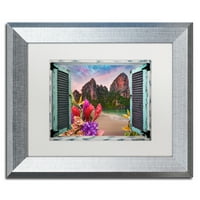 Marcă comercială Fine Art 'Window to Paradise VI' Matted Framed Art De Leo Kelly