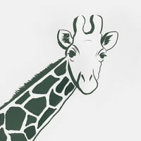 Peekaboo girafă gri și albă încadrată artă de perete de MoDRN