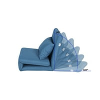 Relaxie Albastru Lenjerie Flip Scaun-Dormitor Dormitor Pat Canapea Șezlong Canapea, 5 Poziții Reglabile, Convertibile
