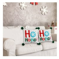 Timp De Vacanță Hohoho Crăciun Perne Decorative, Formă Pătrată, Număr Pe Pachet