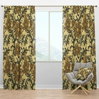 Designart 'Abstract Floral Pattern I' Boem & Eclectic Blackout Cortina Panel