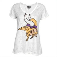 Minnesota Vikings-Logo - Ul Mare Juniori Burnout V-Neck T-Shirt-X-Large