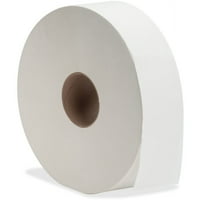 Genuine Joe Jumbo Jr Dispenser Bath Tissue Roll-Ply-3.50 Ft-12 diametrul rolei - alb-fibră-Septic Safe, Sewer-safe, perforat-pentru baie-Carton