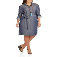 Rochie cămașă pentru femei Plus Chambray