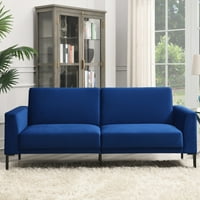 Canapea Extensibilă Futon Aukfa-Living Modern Canapea Din Catifea-Canapea Extensibilă Pliabilă Canapea Extensibilă-Albastru
