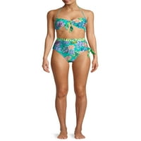 No Boundaries Juniors ' Costum De Baie Floral Gravat Bikini Top