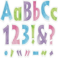 Barker Creek 4 Letter Pop-Outs 3-Pack, Tie-Dye, litere mari și mici, numere și semne de punctuație, 4