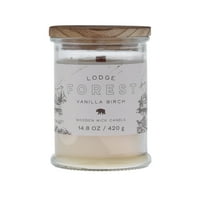 Vanilie mesteacan parfumat fitil din lemn Apothecary Jar lumânare 15.3 oz