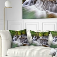 Designart Cascada Huai Mae Kamin - peisaj imprimate arunca perna-18x18