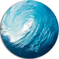 Designart 'valurile oceanului în Hawaii' Disc fotografie cerc metal perete arta
