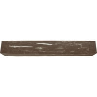 10W 8H 18' L 3-Sided mână cioplit Endurathane Fau lemn tavan grindă, Vintage mahon