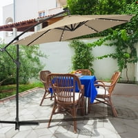 Studio 10ft consolă Offset patio umbrela cu lumini solare Bej