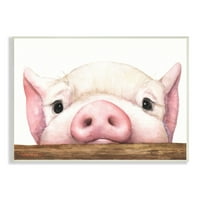 Stupell Industries porc roz dulce bot de odihnă animal de fermă Ilustrație pictură artă Neîncadrată imprimare artă de perete,