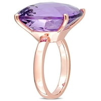 13 carate T. G. W. Ametist 14kt inel de Cocktail din Aur Roz