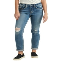 Silver Jeans Co. Blugi pentru femei Beau Mid Rise Slim Leg, dimensiuni talie 24-36