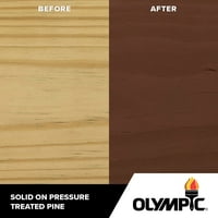 Olympic Wood Protector exterior Stain Plus etanșant într-unul, Solid, roșu, galon