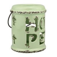 Worn Sage Ceramic Hope Lantern cu mâner