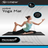 RePVC negru Ombre Yoga Mat, gros, infuzat cu protecție Microban produs antimicrobian