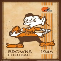 Cleveland Browns-Poster De Perete Cu Logo Retro, 22.375 34