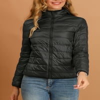 Chilipiruri unice femei cu glugă Packable Zip sus scurt jos jacheta usoare