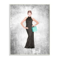 Stupell Industries Glam Albastru Shopping Bag celebru feminin Fashion Icon proiectat de Amanda Greenwood