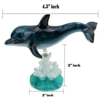 [Set de 3] creaturi marine pe recif de corali Figurine pe o piesă centrală de primăvară ~ Wiggles Jiggles Sting Ray, Dolphin,