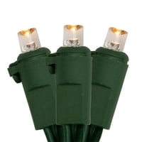 300-conta clar cald alb LED unghi larg lumini de Crăciun-74. ft sârmă verde