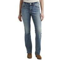 Silver Jeans Co. Blugi pentru femei Elyse Mid Rise Slim Bootcut, dimensiuni talie 24-36