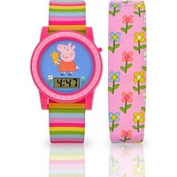 Peppa porc de sex feminin copii LCD ceas Set cu curea interschimbabile-PPG3002WM