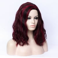 Chilipiruri unice Peruci de păr uman pentru Lady 16 Deep Red Highlight peruca cret cu capac peruca