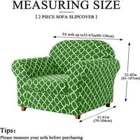 Subrte Stretch 2 Piese Elegant Geometric Fotoliu Slipcover, Verde Strălucitor