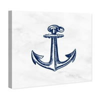 Wynwood Studio nautic și Coastal Wall Art Canvas printuri 'Ancla' ambarcațiuni nautice-Albastru, alb