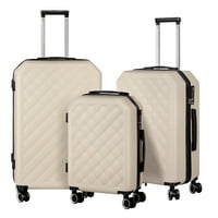 Seturi de bagaje Hikolayae Cottoncandy Collection Hardside Spinner în Bej Taupe, - TSA Lock
