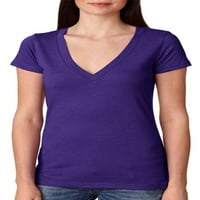 Femei Tri-Blend Deep V-Neck T-Shirt