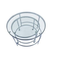 Hommoo masă de cafea din sticlă set de cuiburi din 2, set Modern de masă de cuibărit top din sticlă transparentă cu cadru din