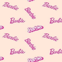 Barbie Logo Mi Tapet De Vinil Detașabil, Piersic